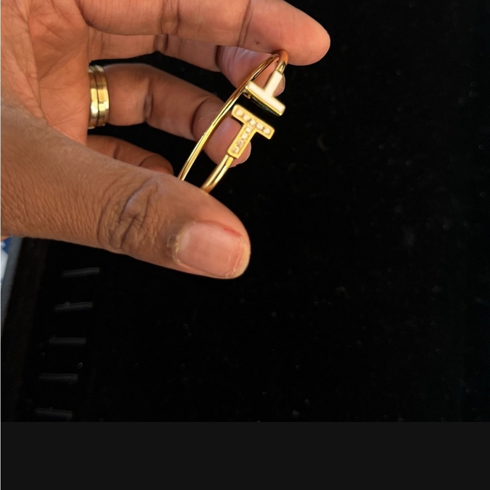 Gold T-Bar Cuff Bracelet - Women Accessories